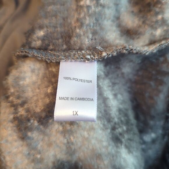 Koolaburra by UGG Brushed Back Sherpa Hoodie Pullover Womens 1X Black Gray - Picture 6 of 7